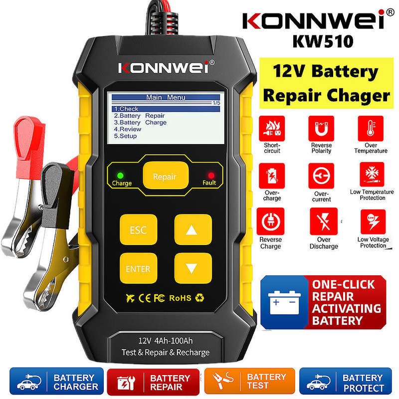 KW510 Car Battery Tester Vehicle Battery Charging System Tester Professional Diagnostic Equipment