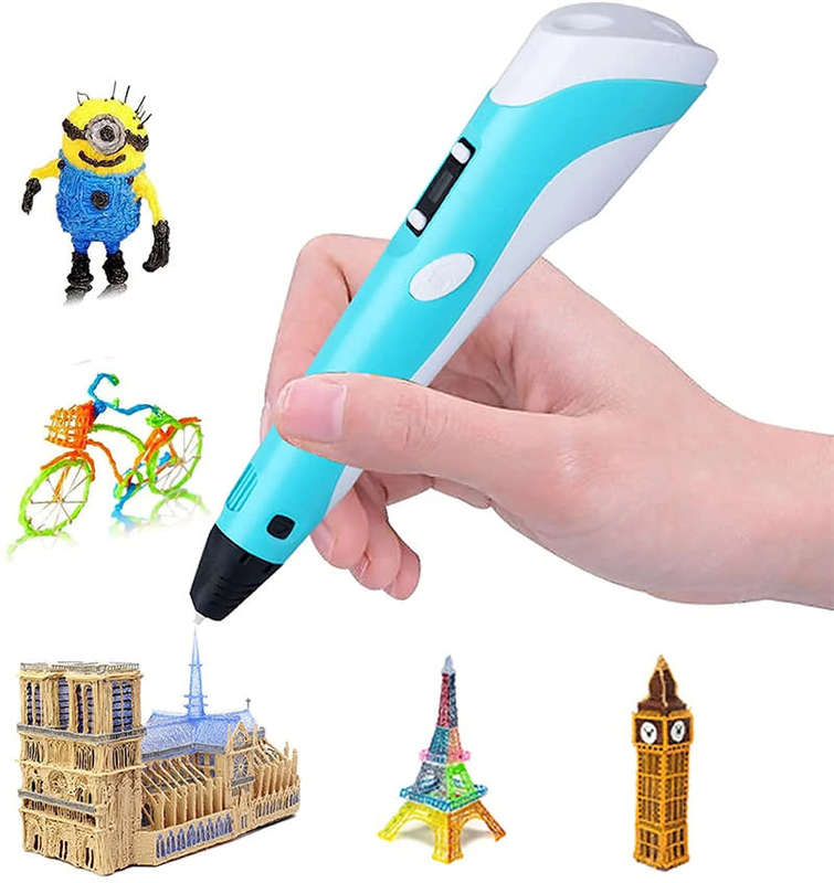 3D Pen with Colorful PLA Filament Refill, Compatible with PLA and ABS, Creative Toy