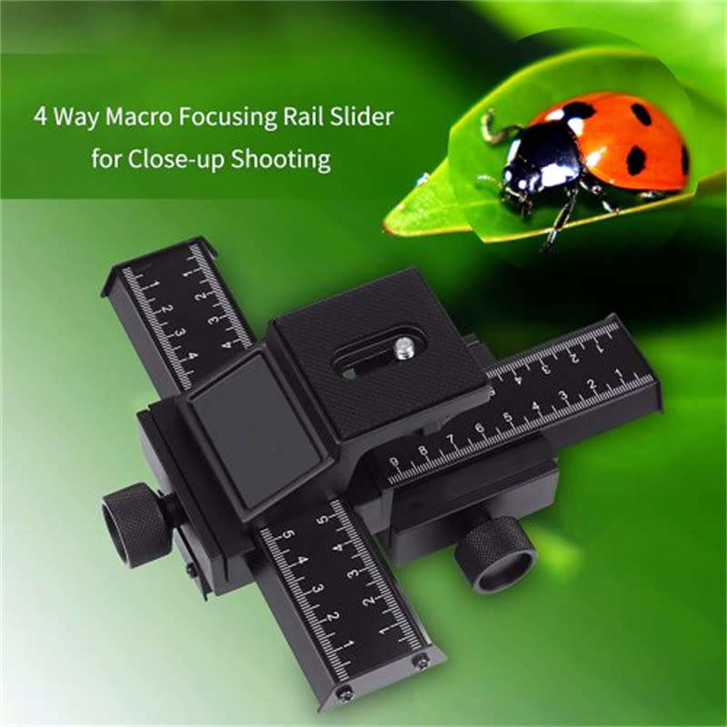 4-Way Macro Focus Rail Slider Close-Up Shooting for Digital SLR Camera DC with Standard 1/4-Inch