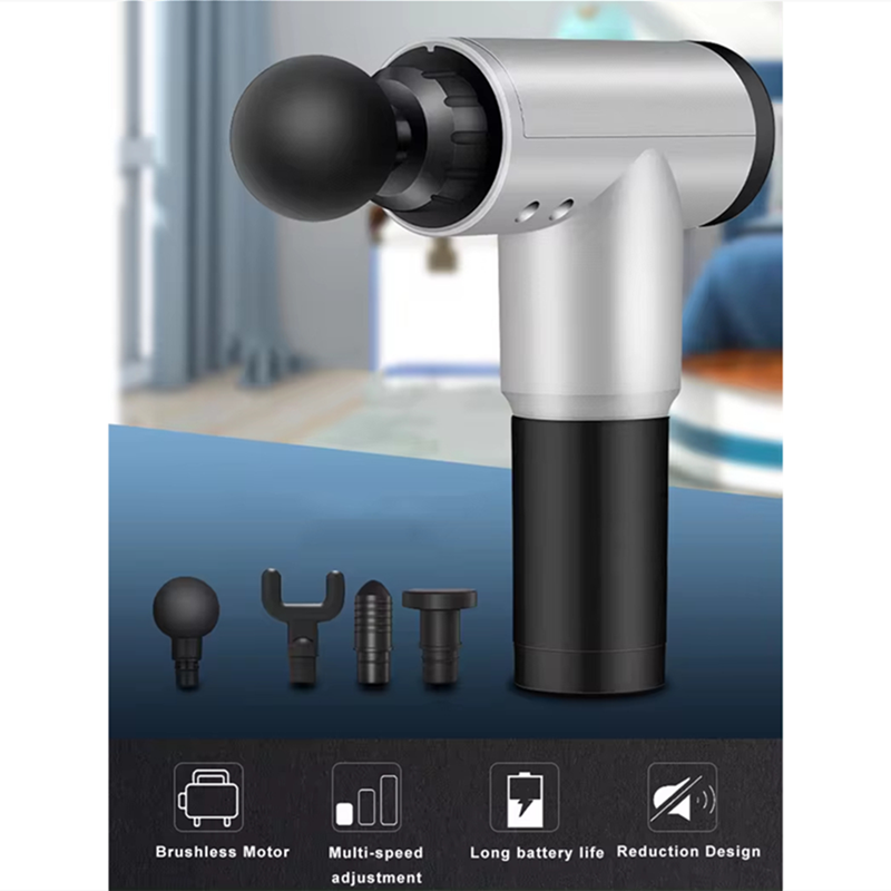 6-Speed Electric Muscle Relaxer USB Rechargeable Sports Massage Gun 4 Heads Fitness Muscle Massage