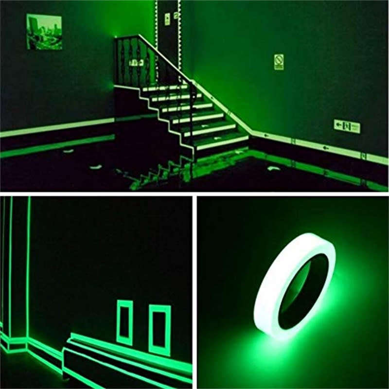 1Pcs Safety Exit Sign Warning Self Adhesive Luminous Tape