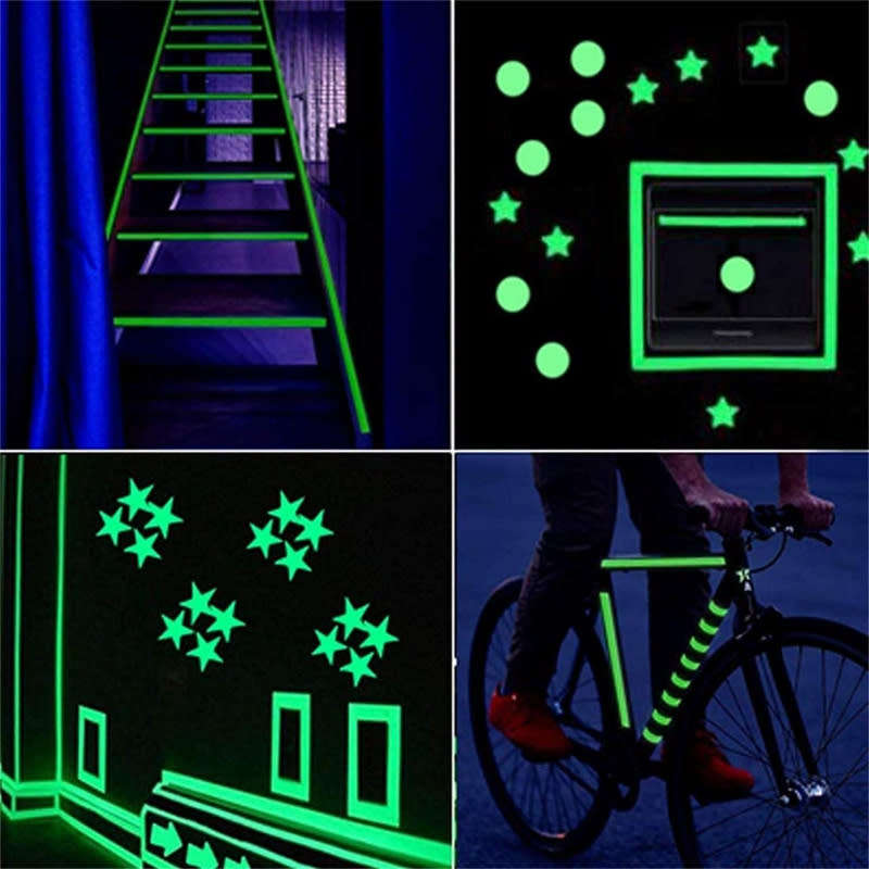 1Pcs Safety Exit Sign Warning Self Adhesive Luminous Tape