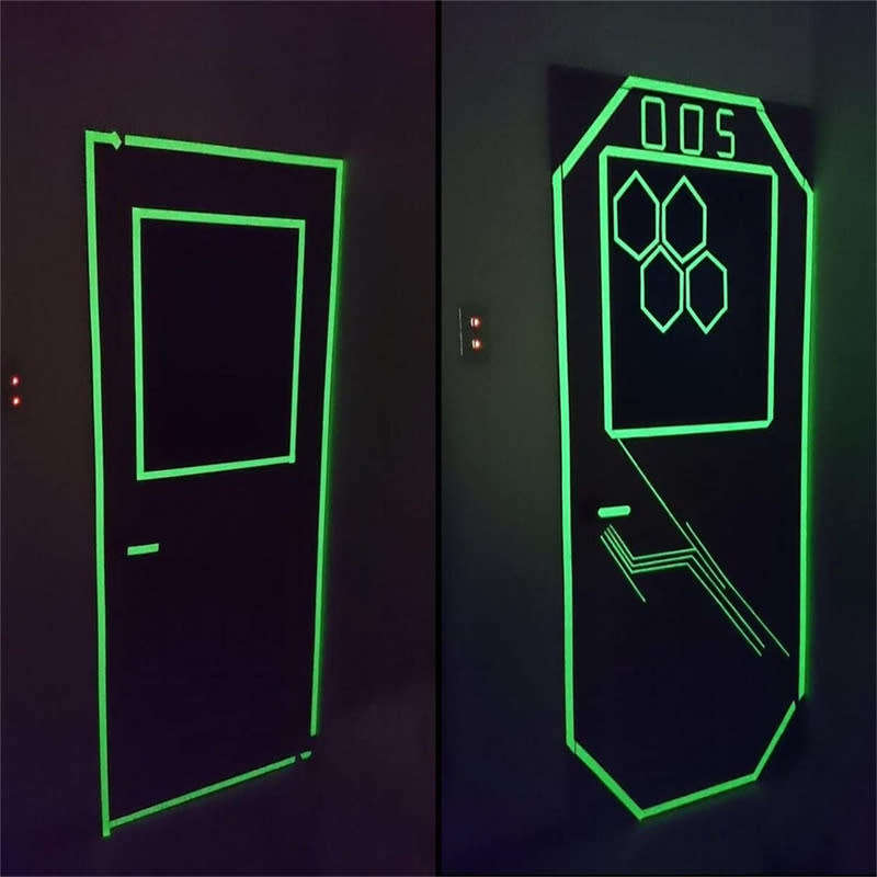 1Pcs Safety Exit Sign Warning Self Adhesive Luminous Tape