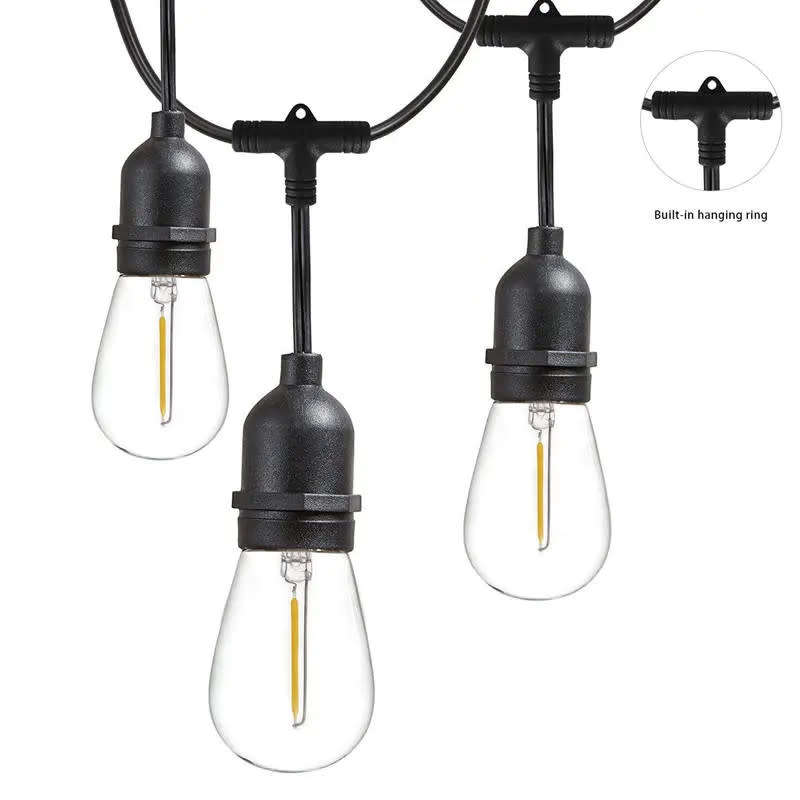 5M Waterproof Outdoor String Lights LED Commercial Grade Patio Lights Garden Holiday String Lights