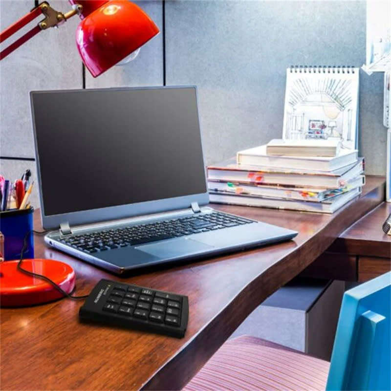 One-Handed USB 19-Key Wired Numeric Keypad for Laptop