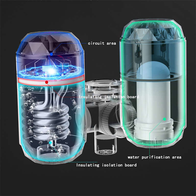 3-in-1 Kitchen Faucet Purifier, 3S Instant Hot Water Faucet with LCD Temperature Display