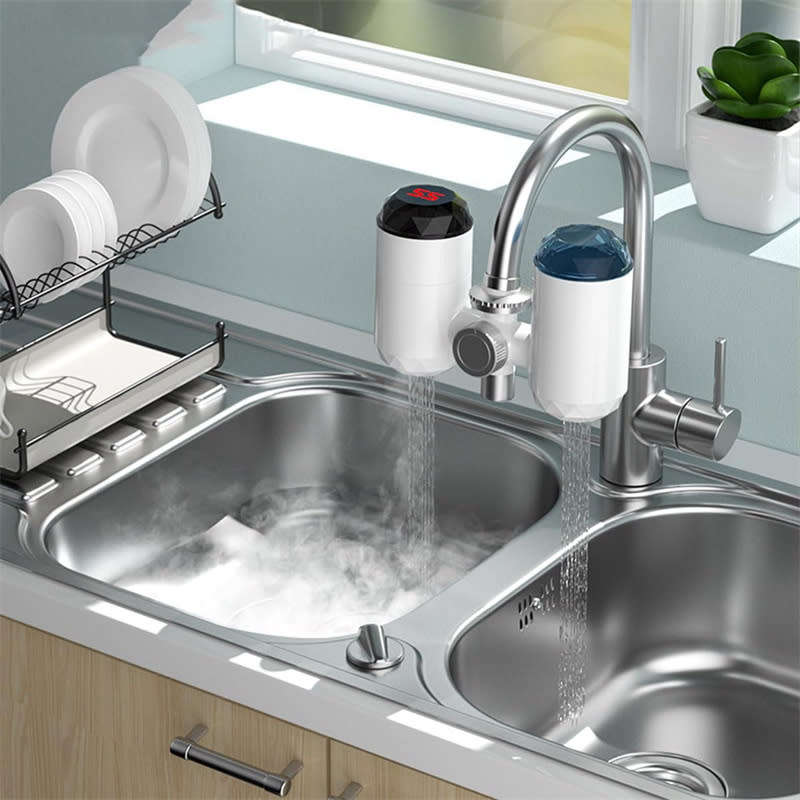 3-in-1 Kitchen Faucet Purifier, 3S Instant Hot Water Faucet with LCD Temperature Display