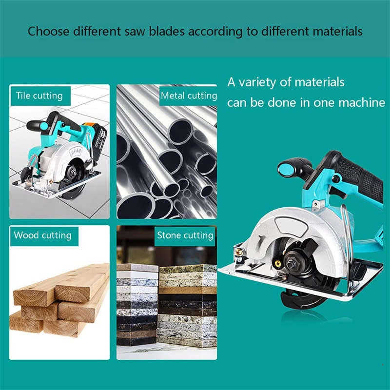 20V Adjustable Brushless Electric Circular Saw Wood Stone Cordless Electric Hand Saw