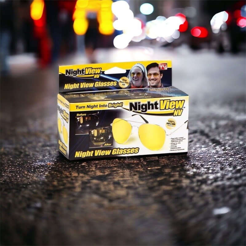 Yellow Polycarbonate Glare Reduction Night Vision Driving Glasses
