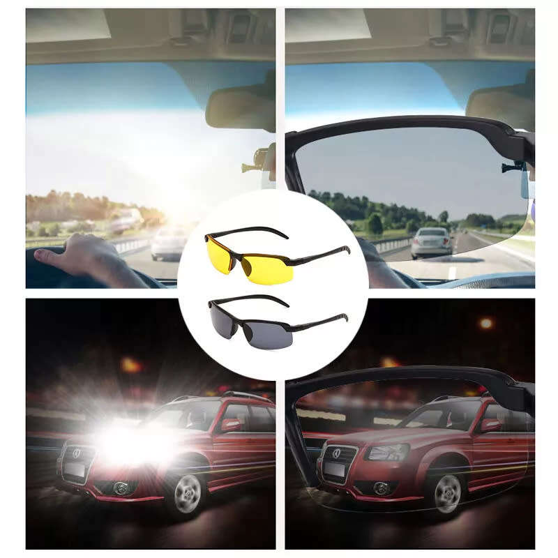Night Driving Glasses HD Anti-Glare Unisex Vision Polarized Yellow Lenses Tinted