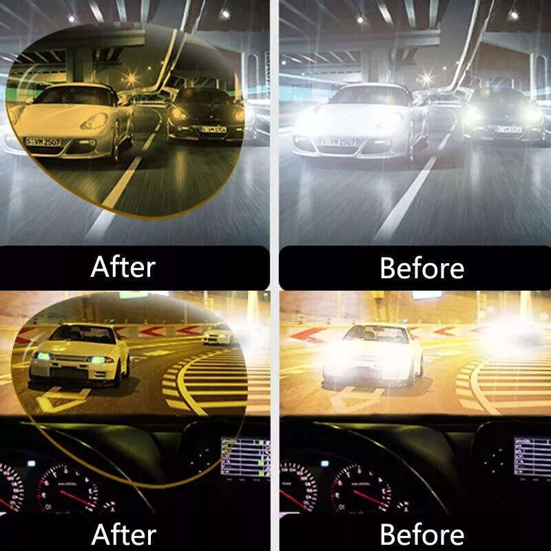 Night Driving Glasses HD Anti-Glare Unisex Vision Polarized Yellow Lenses Tinted