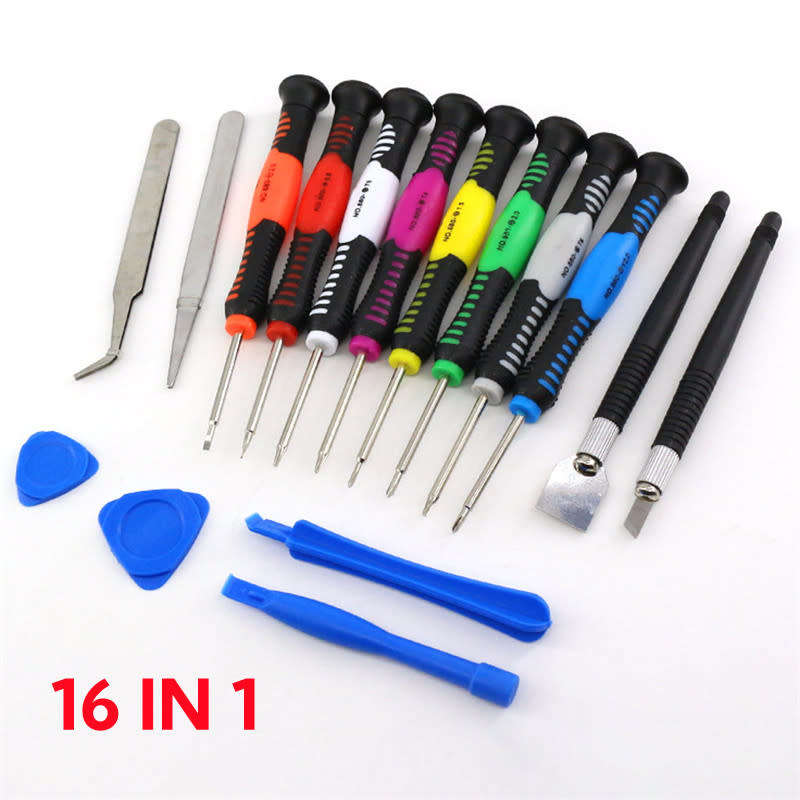 16 in 1 Kit Screwdriver Tweezer Set Versatile Repair Tools for PC Phone