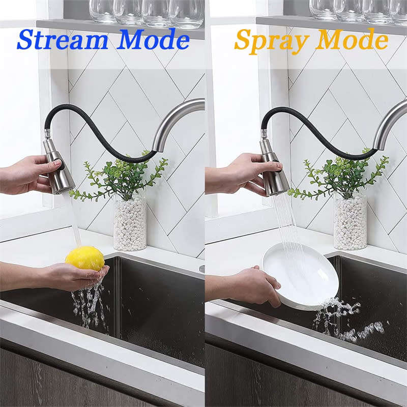 Modern Pull-out Stainless Steel Kitchen Sink Faucet Swivel Spray Spray Faucet