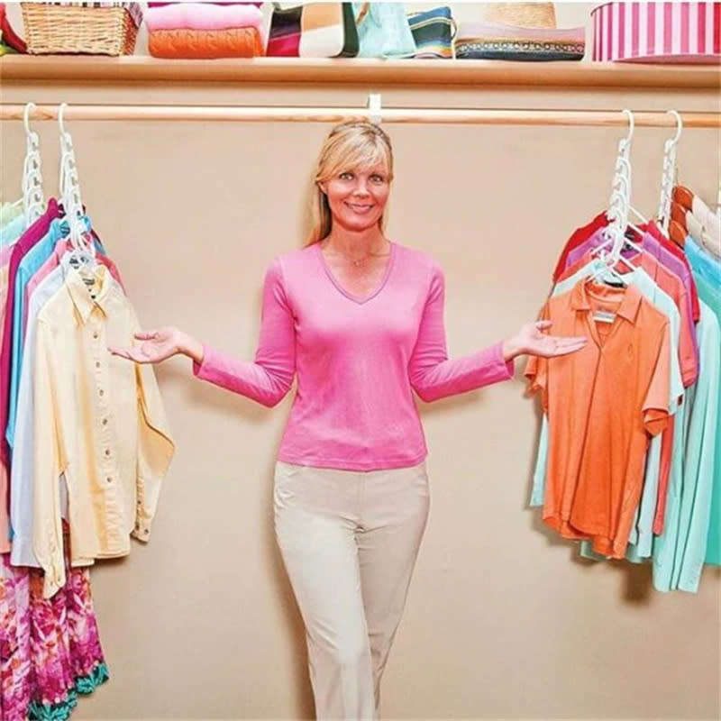 8-Pack Triple Tier Wardrobe Space Hangers