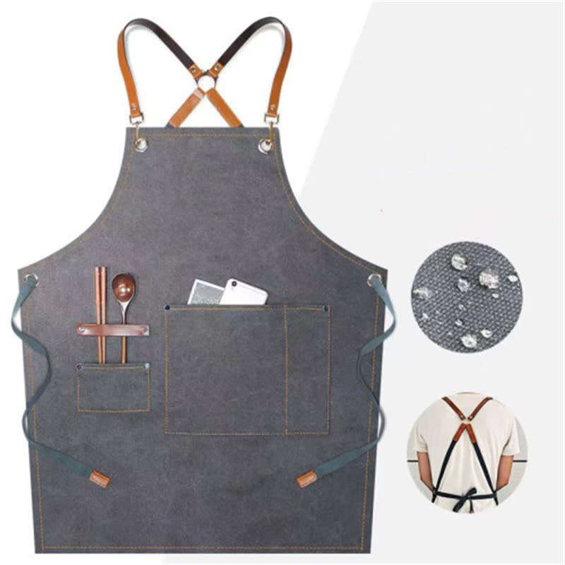 Waterproof Apron Kitchen Apron Women Bartender Uniform Apron