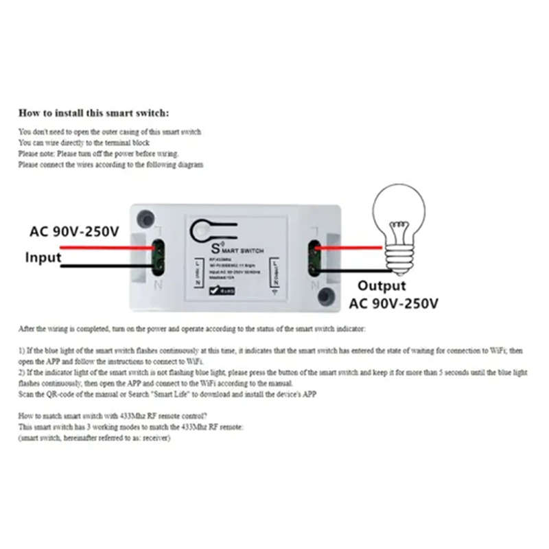 WiFi Button Wall Switch Remote Control Module ANDOWL Smart Switch