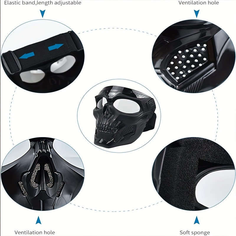 Skull Mask Tactical Full Face Protection Outdoor Cycling Windproof Goggles