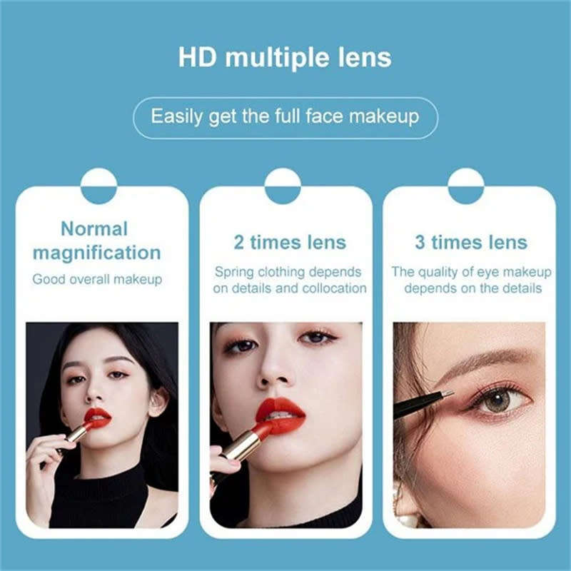 USB Rechargeable 76 LED Makeup Mirror, 3 Color Light Smart Complementary Makeup Mirror