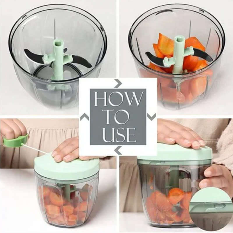 900ML Manual Food Chopper Garlic Chopper Smoothie Blender
