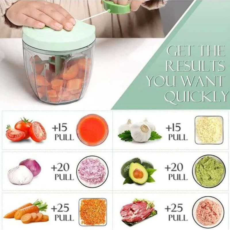 900ML Manual Food Chopper Garlic Chopper Smoothie Blender