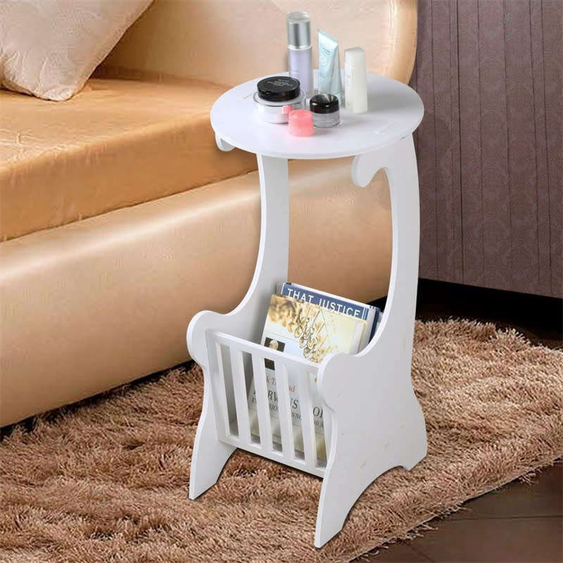 Modern Design Round Coffee Tea Table Side Table with Storage Shelves Living Room Furniture