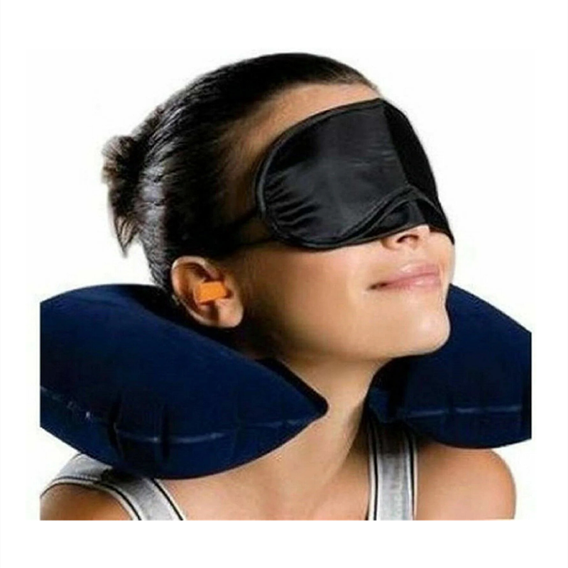 3 in 1 Travel Selection Comfort Neck Pillow Eye Mask Ear Plugs