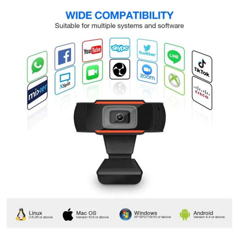720P Webcam USB Plug Webcam for PC YouTube Skype