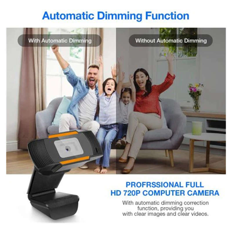 720P Webcam USB Plug Webcam for PC YouTube Skype