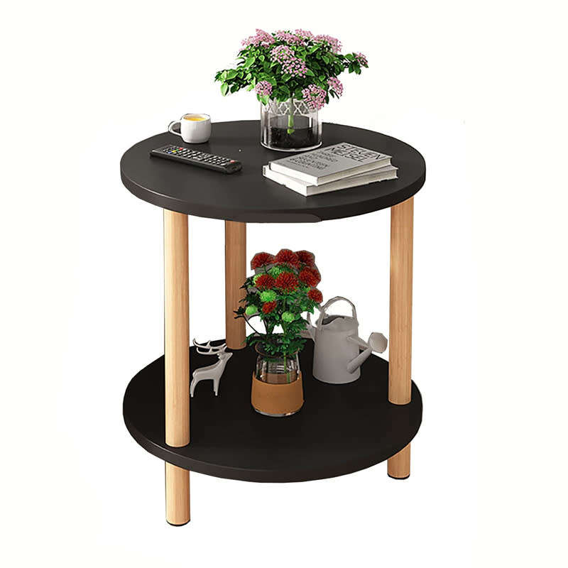Balcony Living Room Corner Table Modern Simple Double-Layer Round Coffee Table 53cm x 50cm