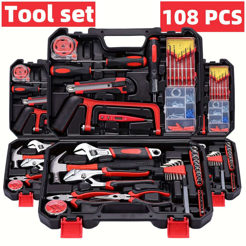 108PCS Marine Transport Tool Set, Car Repair Tool Set with Easy-to-carry Storage Tool Box