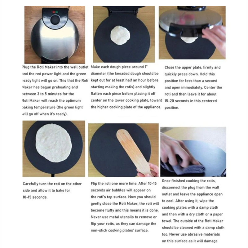 1800W Electric Pancake Maker Stainless Steel Double Sided Heating Pizza Maker