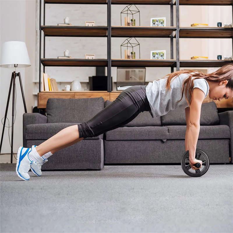 Abdominal Roller Fitness Exercise Roller with Knee Pads for Home Gym