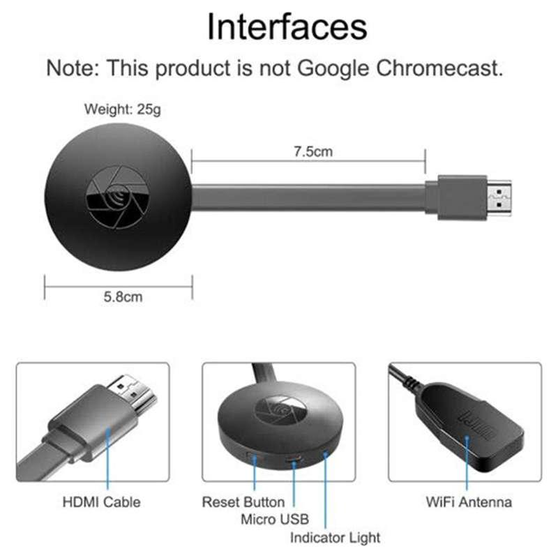 4K Wireless Wifi Portable TV Receiver Support Miracast Airplay DLNA TV Stick