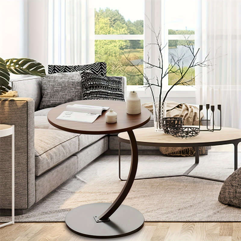 Modern Fashion C Shape Side Table Terrace Coffee Table Round Home Creative Design Simple Bedside
