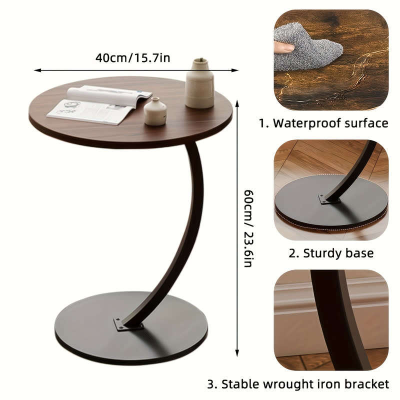 Modern Fashion C Shape Side Table Terrace Coffee Table Round Home Creative Design Simple Bedside