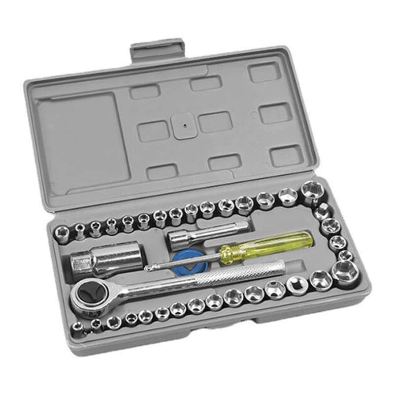 40 in 1 Combination Socket Wrench DIY Hand Tool Ratchet Socket Bolt Handle Set for Motorcycle Bike