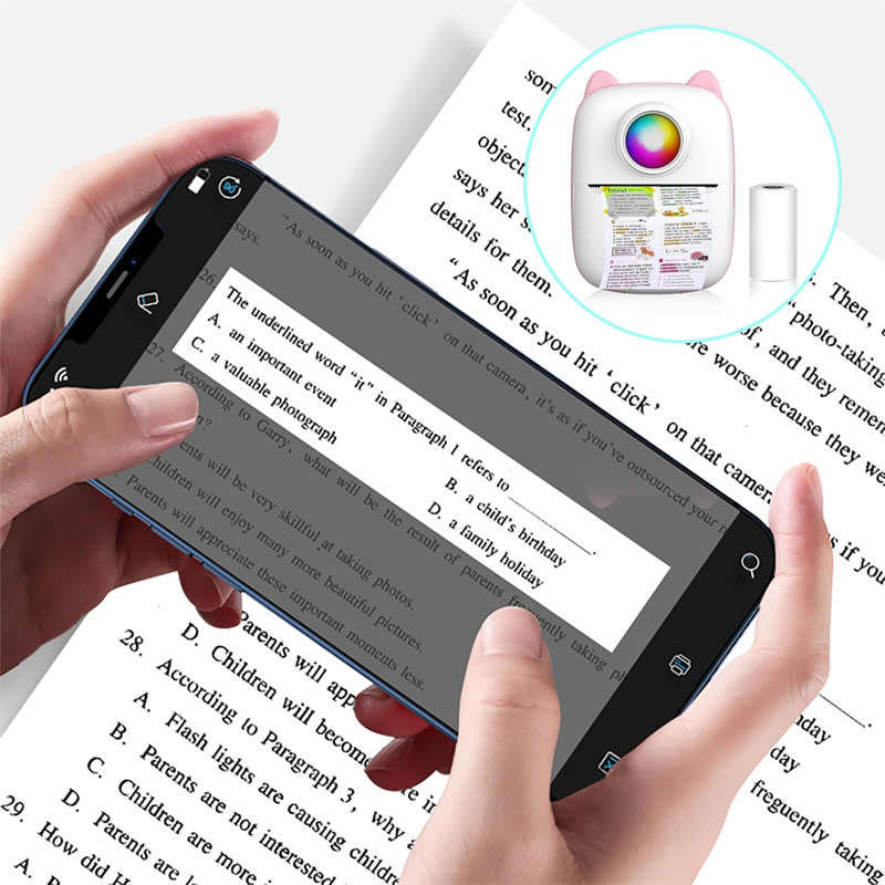Portable Pocket Photo Printer Multi-Function Mini Wireless Printer