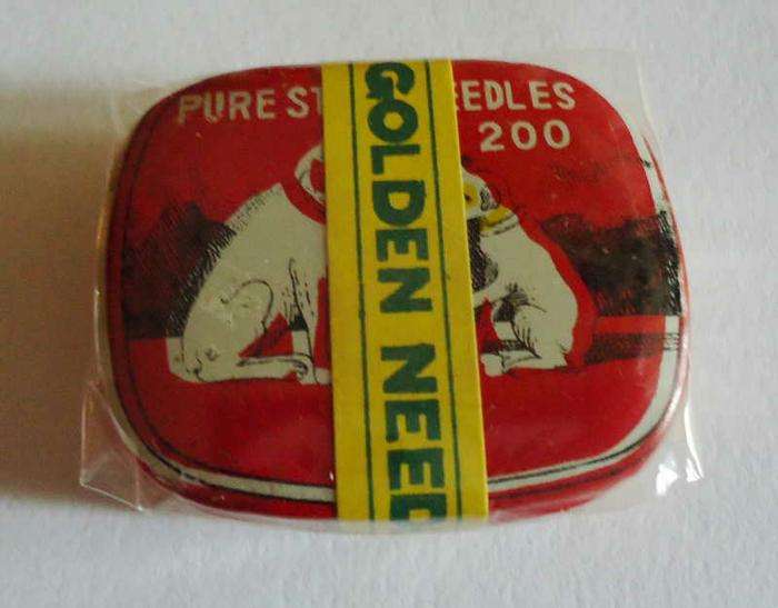 SEALED GOLDEN GRAMOPHONE NEEDLES - TIN WITH TWO DOGS