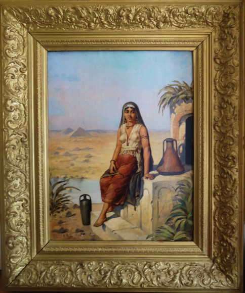 ANTIQUE OIL PAINTING IN ORIGINAL CARVED FRAME