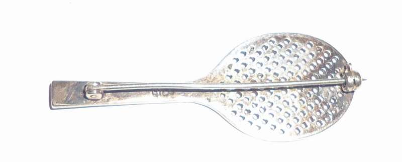 VINTAGE SILVER TENNIS RACQUET BROOCH
