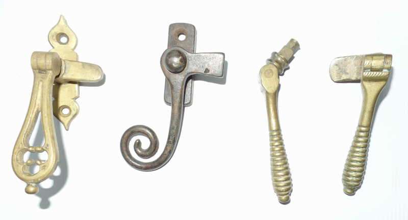 VINATGE BRASS WINDOW HANDLES & OTHER WINDOW HARDWARE
