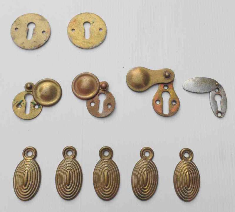VINTAGE KEY ESCUTCHEONS X 11