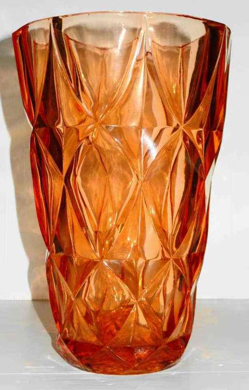ART DECO SKLO UNION PRESSED GLASS VASE