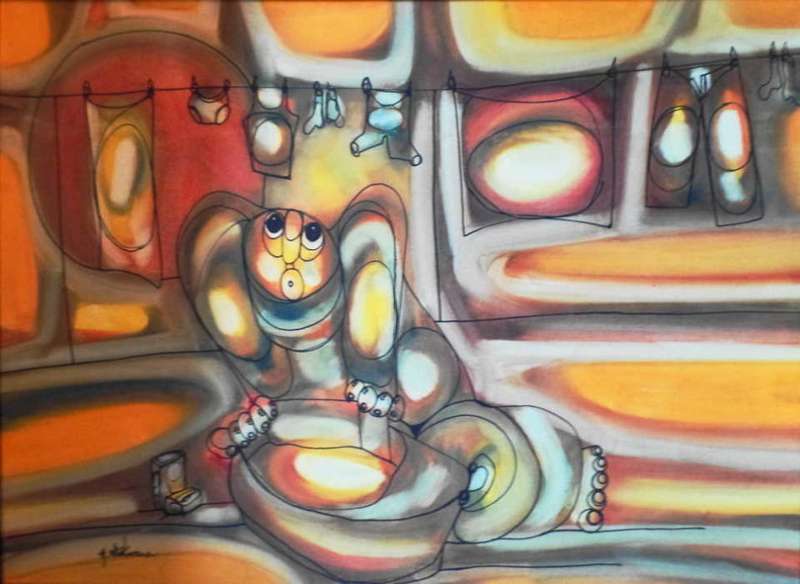 HAGREAVES NTUKWANA - FRAMED: 113.5 cm x 120 cm