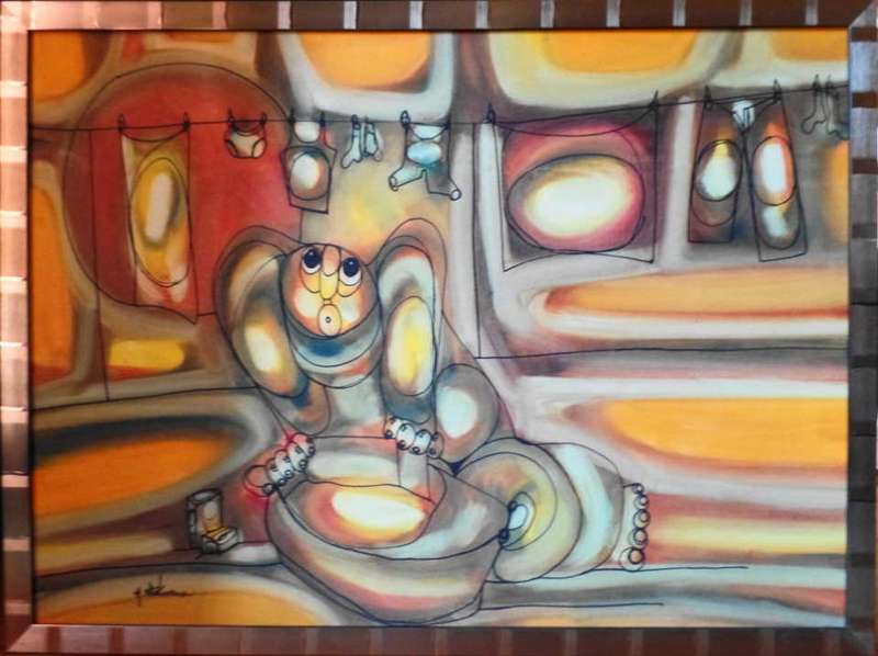 HAGREAVES NTUKWANA - FRAMED: 113.5 cm x 120 cm