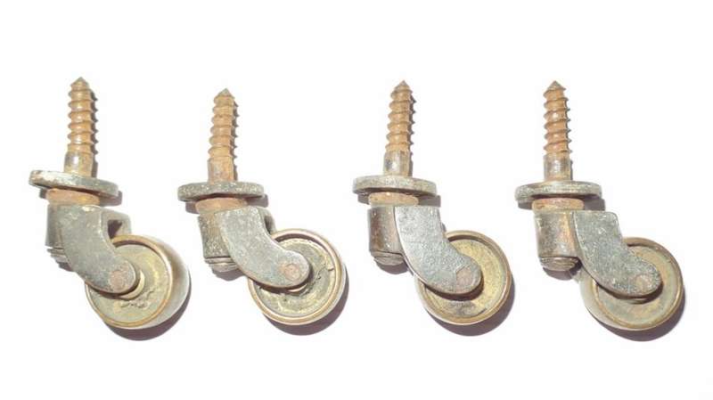 ANTIQUE SOLID BRASS FURNITURE CASTORS X 4