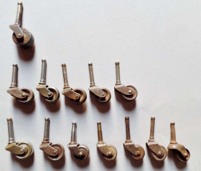 VINTAGE METAL FURNITURE CASTORS X 13