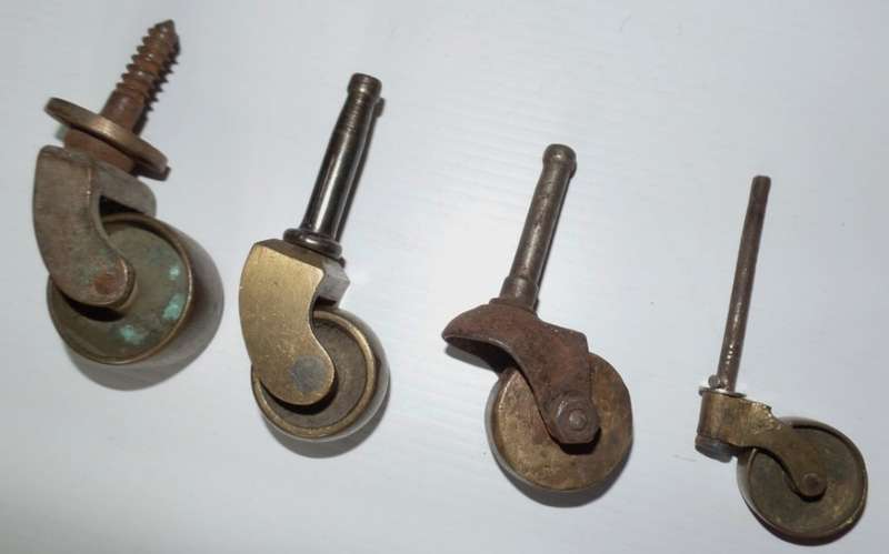 ANTIQUE SOLID BRASS FURNITURE CASTORS X 4