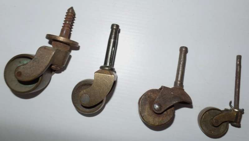 ANTIQUE SOLID BRASS FURNITURE CASTORS X 4