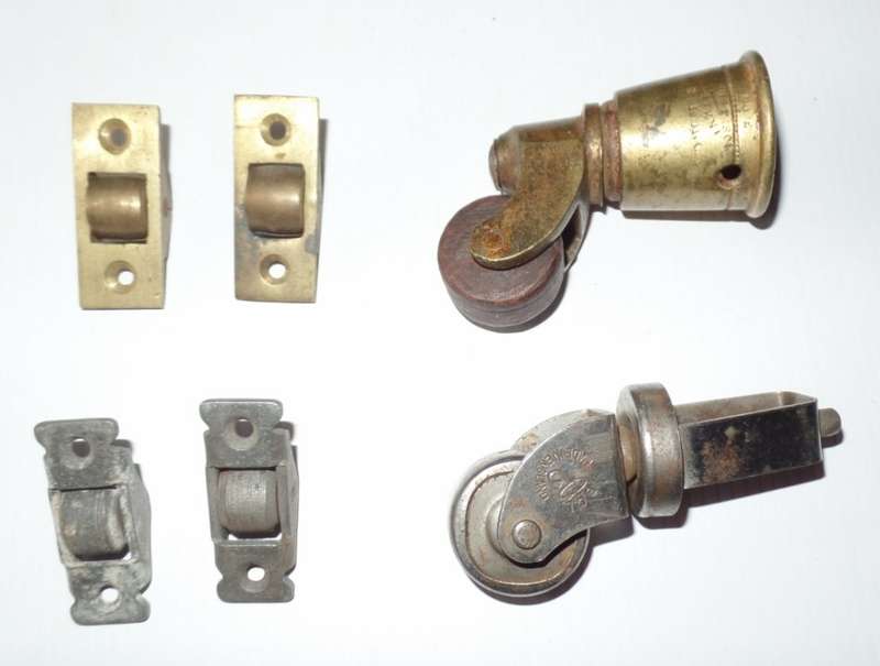 ANTIQUE BRASS/METAL CASTORS X 6